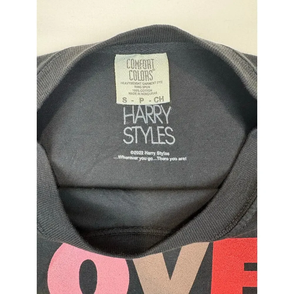 Harry Styles Love On Tour 2022 Concert Tee Comfort Colors Black Size S - Picture 3 of 5